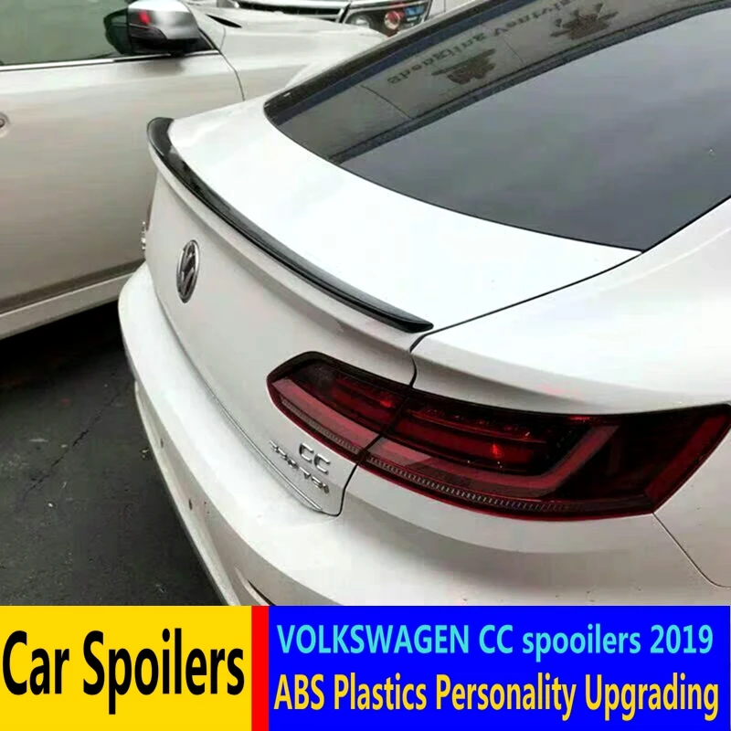 

For 2018 2019 Volkswagen CC Spoiler High Quality ABS Material Car Rear Wing Primer Color Rear Spoiler For New CC spoiler
