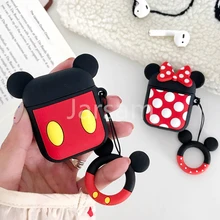 Для AirPods чехол Bluetooth беспроводной Чехол для наушников для Apple Airpods 2 зарядный мультяшный защитный чехол с кольцом на палец