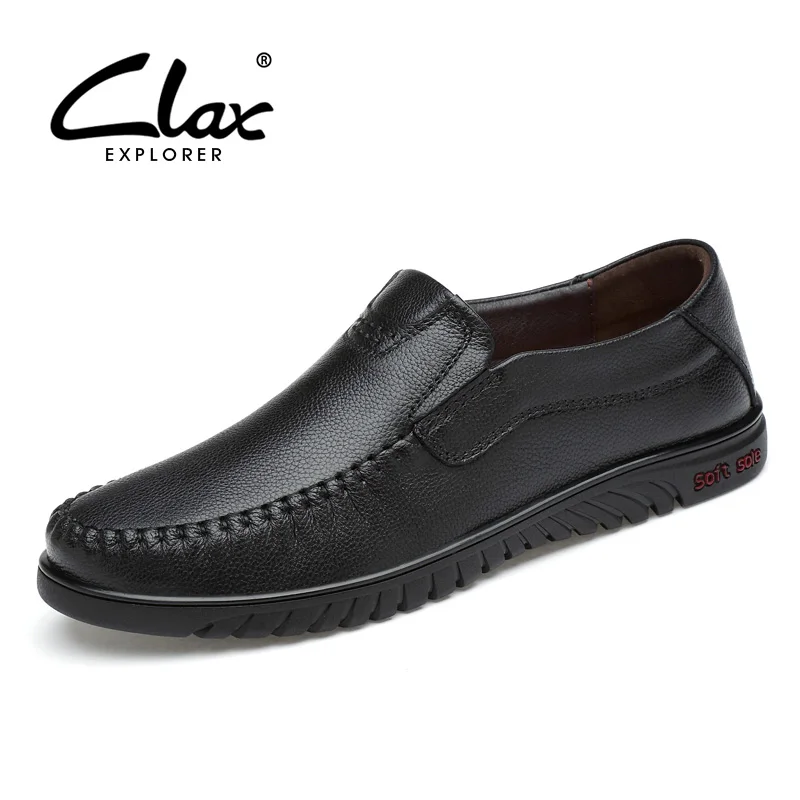 

CLAX Men Dress Leather Shoes Slip on Summer Breathable Formal Shoes Male Office Shoe Genuine Leather mocassin homme luxury brand