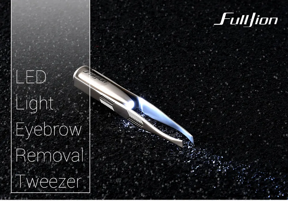 Fulljion 1 шт. светодиодный светильник пинцет для бровей ресницы средства для удаления волос Нержавеющая сталь зажим антистатические зажимы для ресниц Пинцет