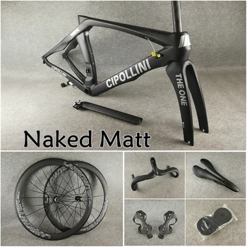 

Naked Matt 3K Matte MCipollini RB1K THE ONE carbon frames Handlebar Saddle Bottle cages 50mm carbon wheelset Novatec A271 hubs