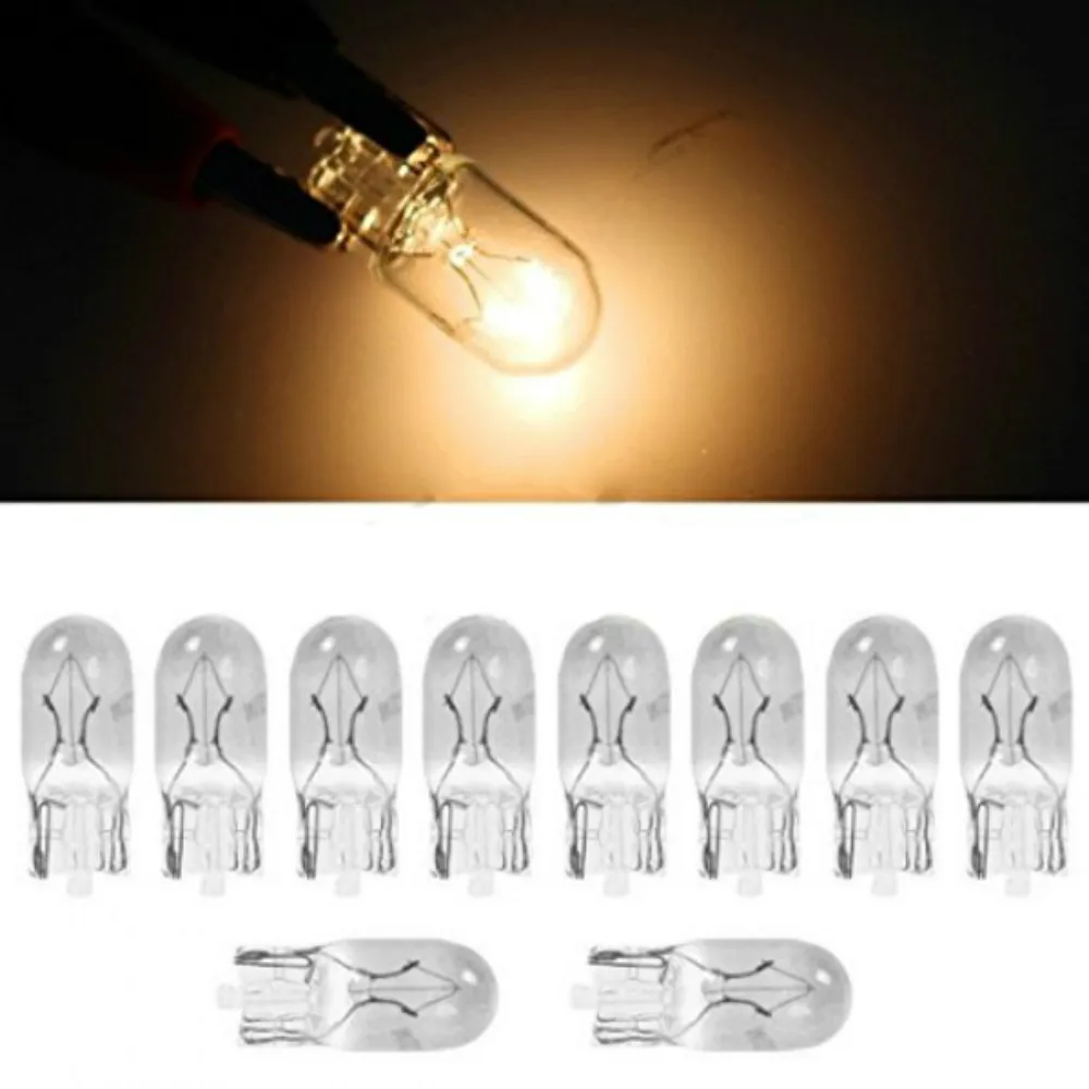 

10x 12V 5W 501 194 W5W T10 W2.1x9.5d Clear Wedges Auto Interior Instrument lights Halogen Lamp Car Bulb Lamp Car Light Source