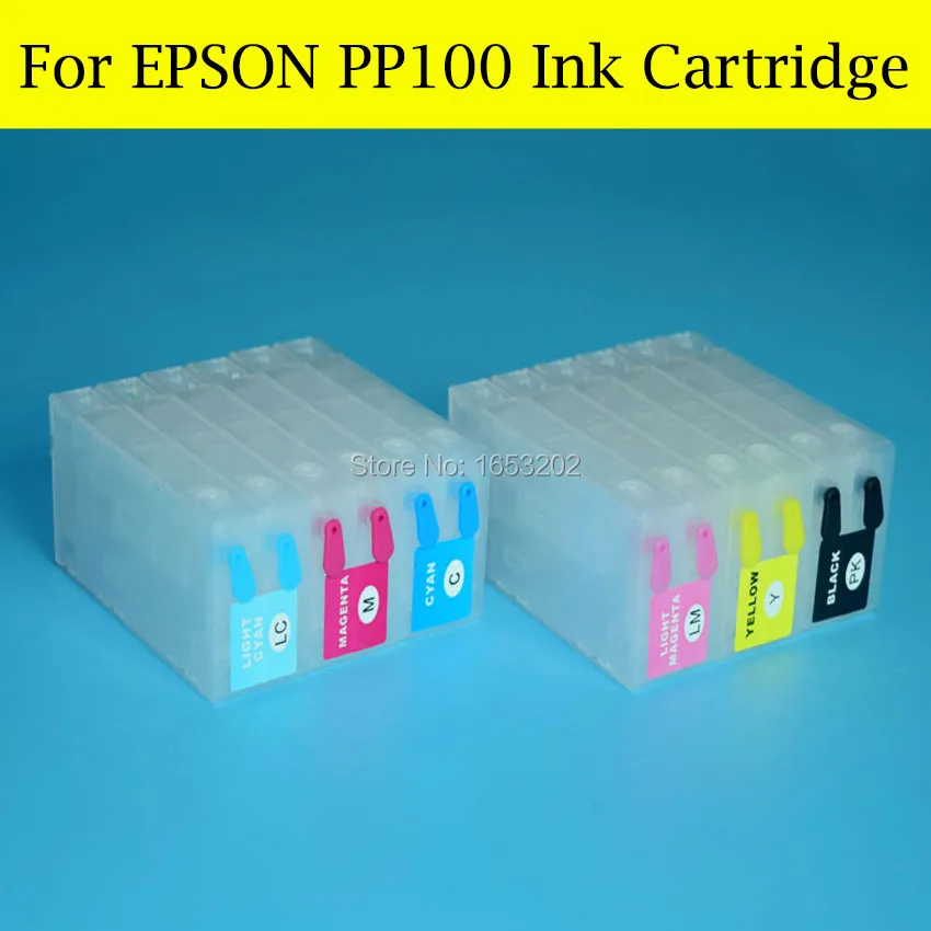 

2 Set/Lot Empty PP-100 Ink Cartridge For Epson PP100 PP100N PP100AP PJIC1 - PJIC6