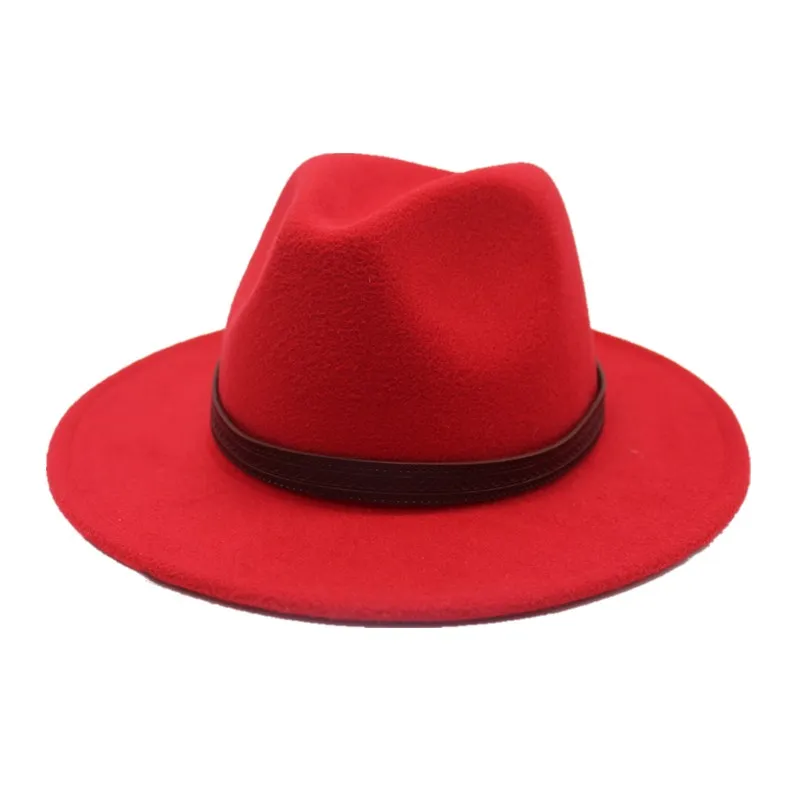 Seioum 12 цветов для мужчин и женщин шерсть VTG широкие Полями Фетровая Шляпа Федора мягкая фетровая шляпа BNWT/ Гангстер Панама шляпа шляпка для церкви - Цвет: red