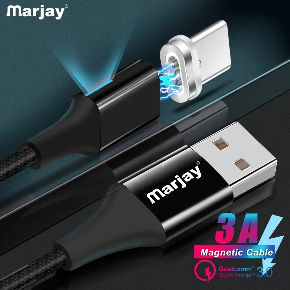 

Marjay Usb Type C Magnetic Adapter Charger Usb C Cable Magnetic Charging Cable For Samsung S9 xiaomi redmi note 7 Mobile Phone