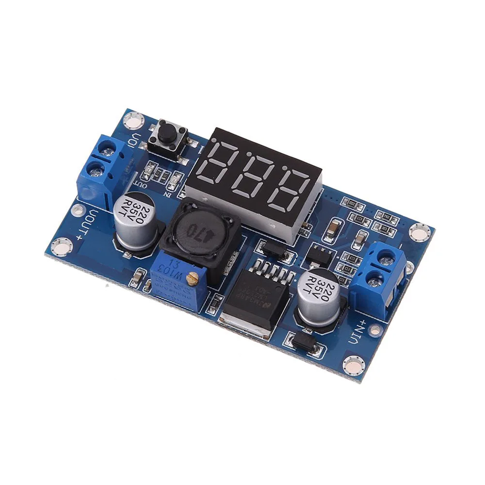 DC в LM2596 LM2596S модуль питания + светодиодный вольтметр Регулируемый понижающий с