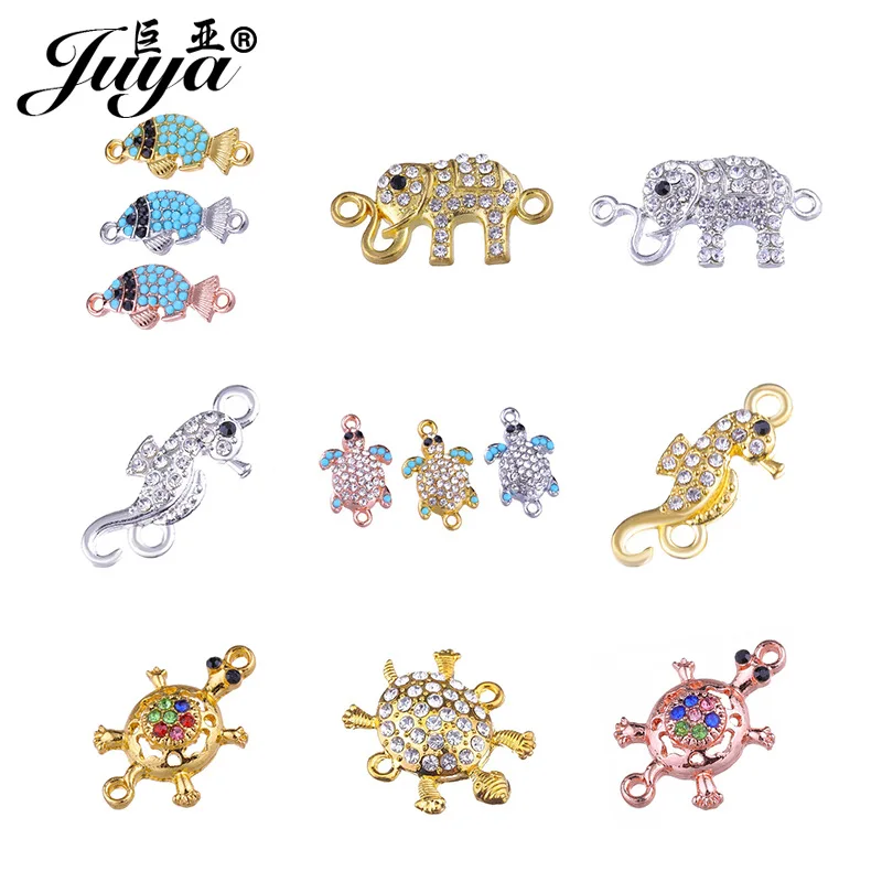 

JUYA Fashion Various Enamel Connector Turtle Fish Elephant Shape Jewelry Making Bracelet Necklace Handmade DIY Accessories