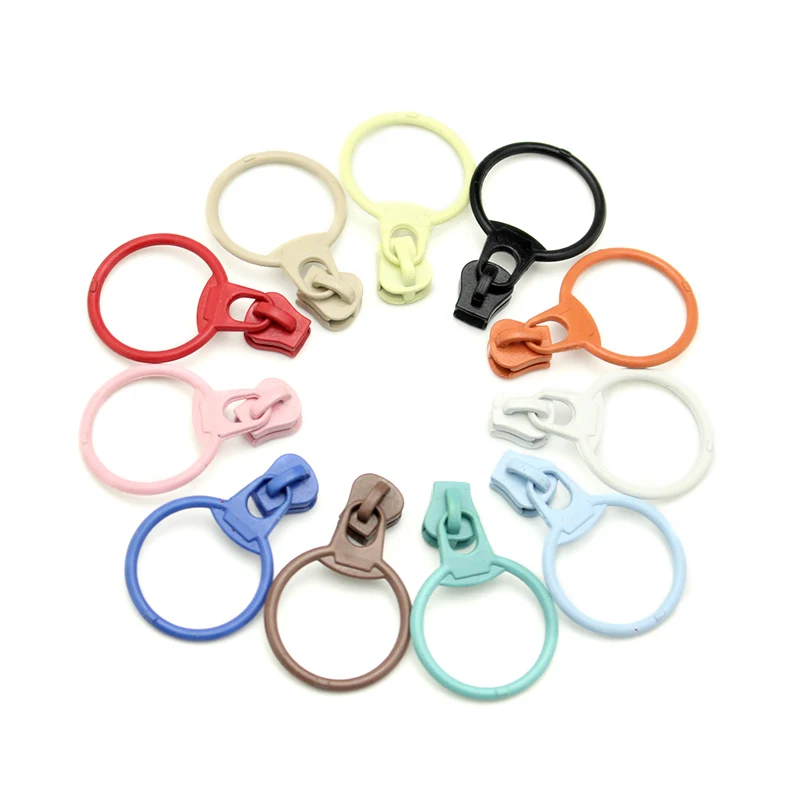 

6pcs/lot 36mm Colorful Pull Metal Zippers Sliders Head Tailor Garment Bags Zip Replacement Handcraft Accessories LX504