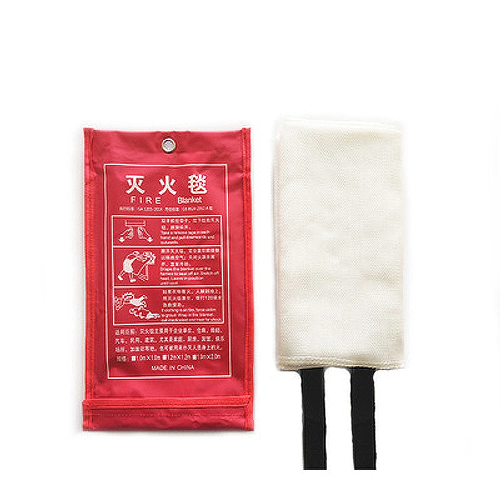 1mx1m Fiberglass Fire Blanket Fire Flame Retardant Emergency Survival Shelter Safety Cover Extinguisher