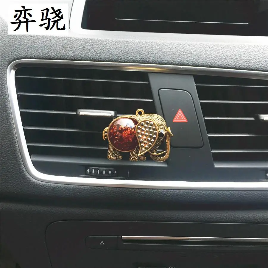

Cute elephant car perfume clip Retro styling car air conditioning accessories Metal elephant car air freshener