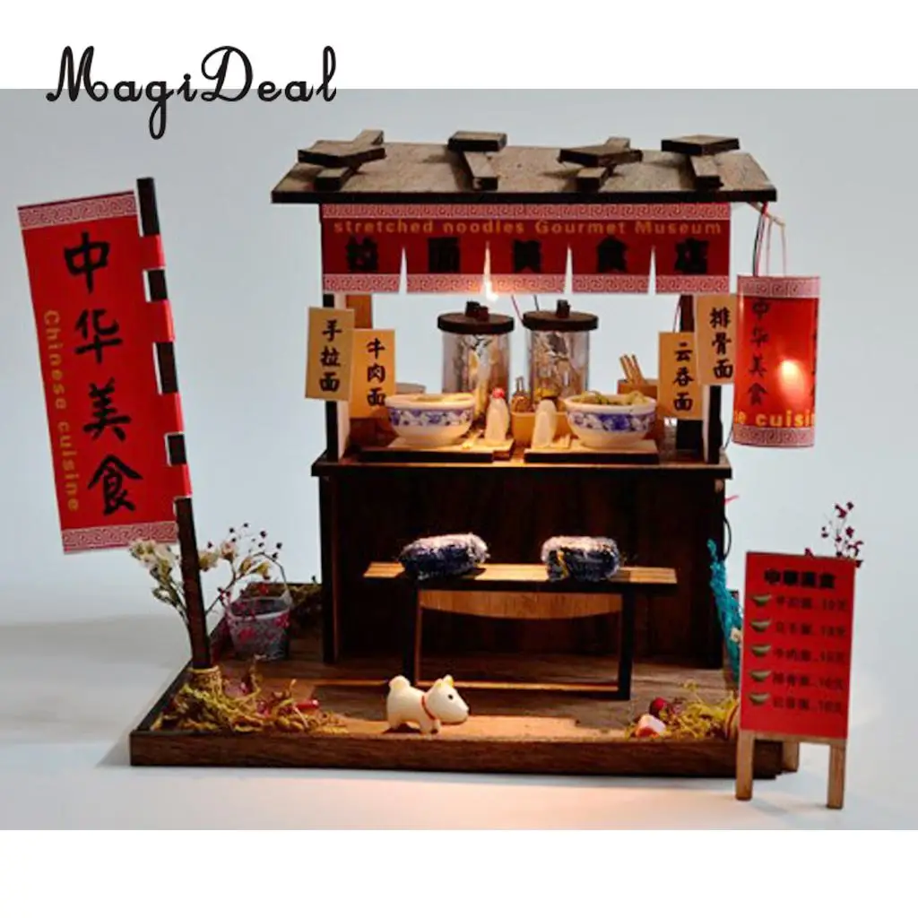 1/24 DIY Dollhouse Miniature Kits with Furniture - Chinese Handpulled Noodles Shop Gift