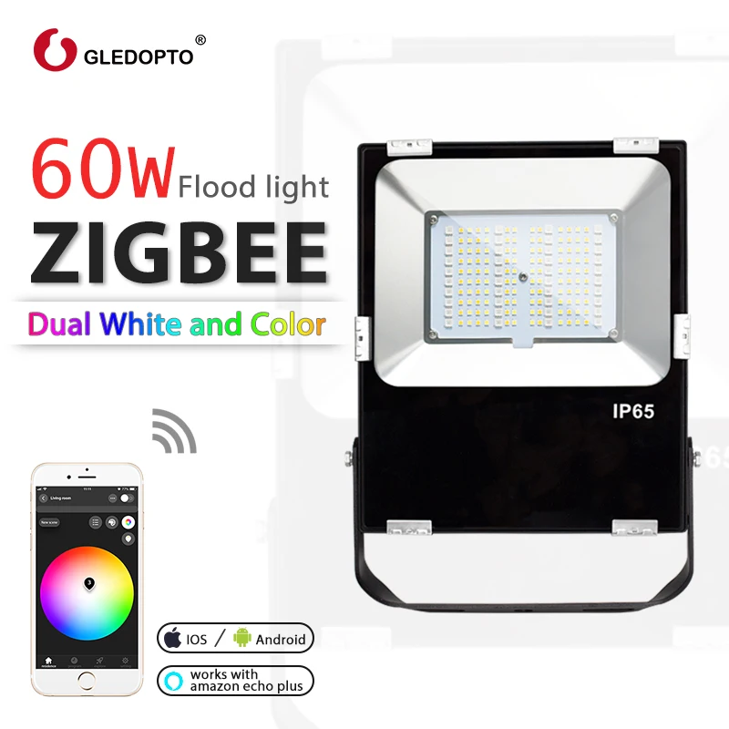 ZIGBEE smart led 30W floodlight 60W RGB+CCT outdoor light ip65 waterproof ZIGBEE light link AC110-240V AU EU US led echo plus ZIGBEE smart led 30W floodlight 60W RGB+CCT outdoor light ip65 waterproof ZIGBEE light link AC110-240V AU EU US led echo plus