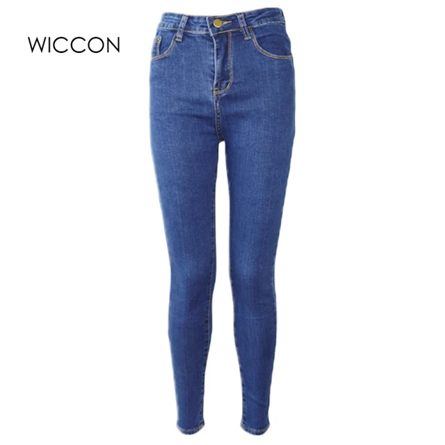 US $11.41 Slim Jeans For Women Skinny High Waist Denim Pencil Pants Stretch Waist Casual Hole Ripped Women Je