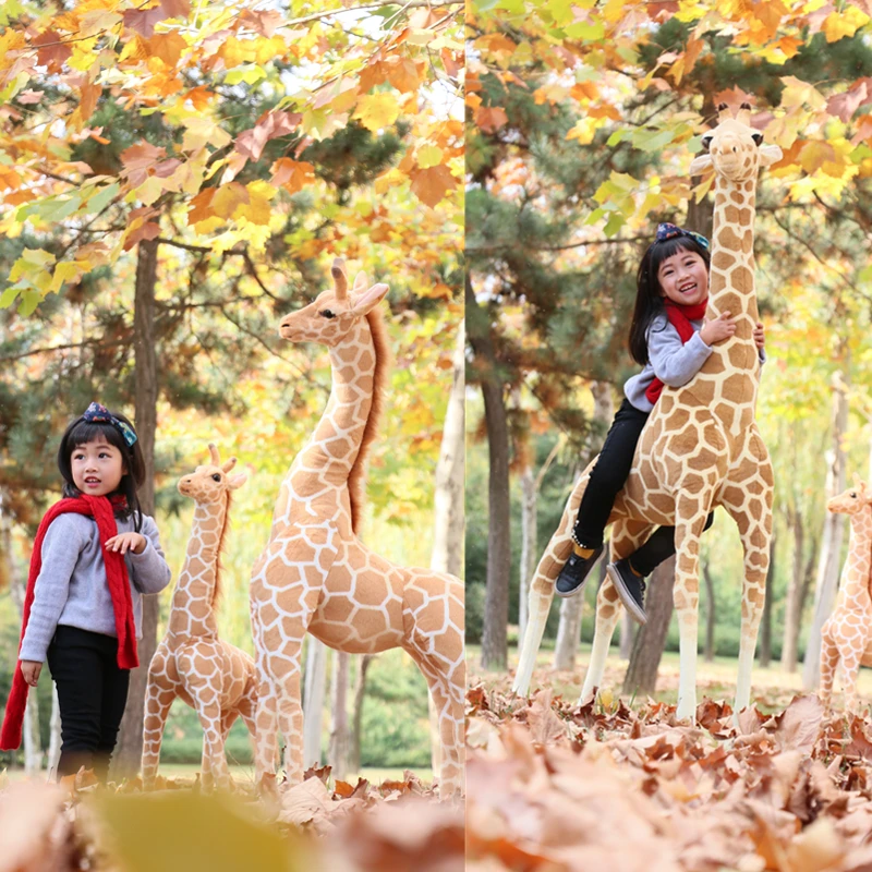 

Dorimytrader 5.2feet Biggest Giraffe Plush Toy Giant Simulation Animal Giraffe Doll for Children Gift Home Deco 63inch 160cm