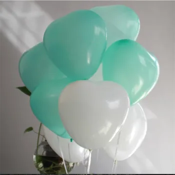 

50 pcs / lot 2.2 g quality latex balloons heart Tiffany blue wedding supplies increased balloon birthday party balloon