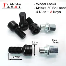 4Bolts2keys m14x1.50 мм 1,5 Колесный болт для замка, гайка для VW Golf 6 7 LAVIDA Tiguan CC Tiguan Passat Polo beetle Jetta