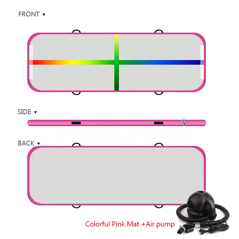 1-3 м надувная аэродинамическая гимнастика, матрас для спортзала с барабаном, Йога, олимпийка, водный матрас для дома/пляжа/воды, йога - Цвет: color pink-pump