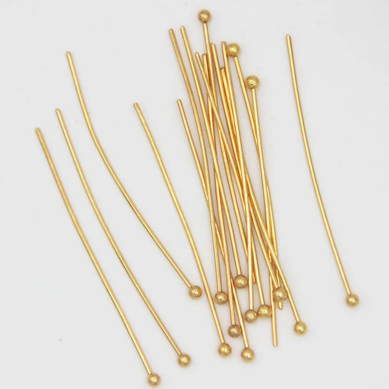 10 dozen/120pcs Diy 쥬얼리에 대 한 스테인레스 스틸 골드 볼 헤드 핀 결과 만들기 직경 0.7mm 30mm/40mm