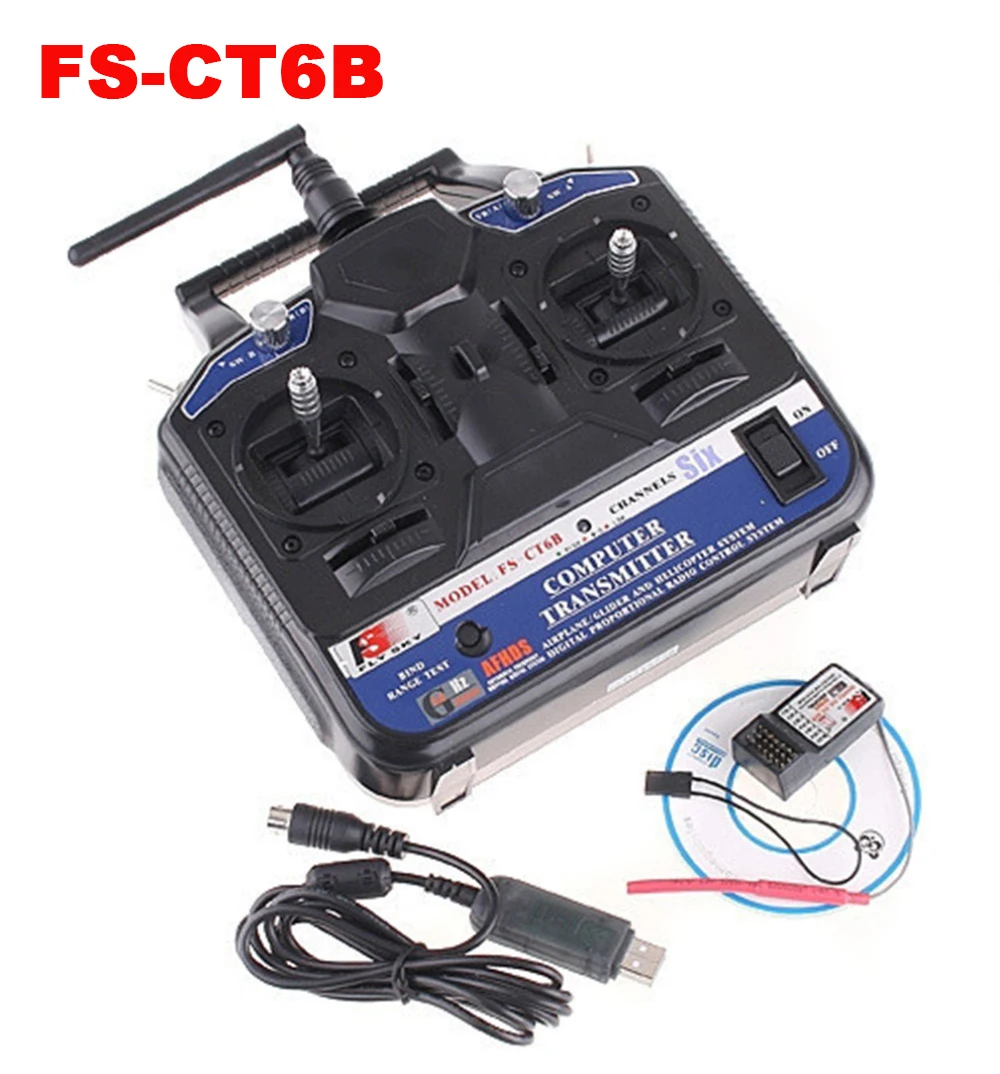 

New Hotest FlySky  FS-CT6B 2.4GHz 6CH Transmitter + Receiver System for RC Helicopter Model Free shipping