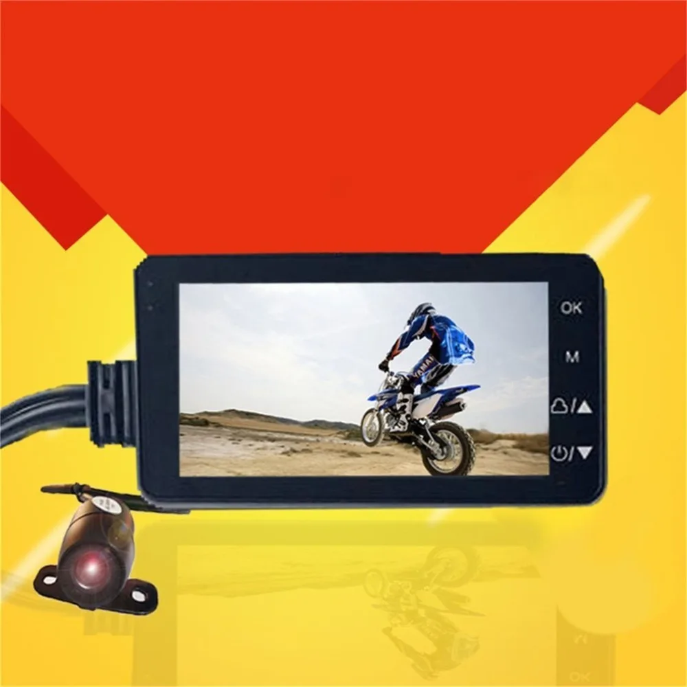 

Motorcycle Driving Video Recorder HD LCD with Front and Rear View Camera 140 Degree Wide Angle Support Night Vision