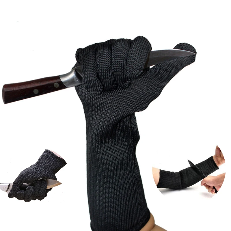 

1pair Anti-cut Long Gloves Working Metal Stainless Steel Wire Cut Resistant Gloves Anti-knife Tactical Butcher Protective Gloves