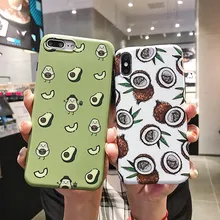 Fruit Pattern Case For iPhone 7 8 6 6S Plus X XR XS MAX Soft Silicone Avocado Strawberry Print TPU Back Cover Phone Cases Coque Fruit Pattern Case For iPhone 7 8 6 6S Plus X XR XS MAX Soft Silicone Avocado Strawberry Print TPU Back Cover Phone Cases Coque