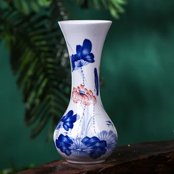

Jingdezhen Ceramic Hand-painted Rhyme Blue And White Porcelain Small Vase Flower Arrangement Modern Fashion Ornaments Decoration
