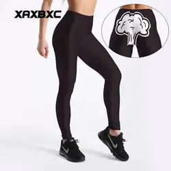 XAXBXC 4076 гриб смешно пердеть принты Фитнес тренировки пуш-ап Для женщин леггинсы тонкий сексуальный женский карандаш брюки плюс Размеры