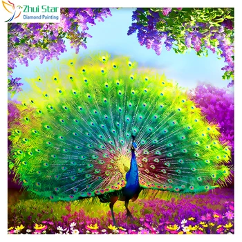 

Zhui Star 5D Diy full square diamond peacock in the garden home decor embroidery diamond painting Cross stitch diamond Mosaic