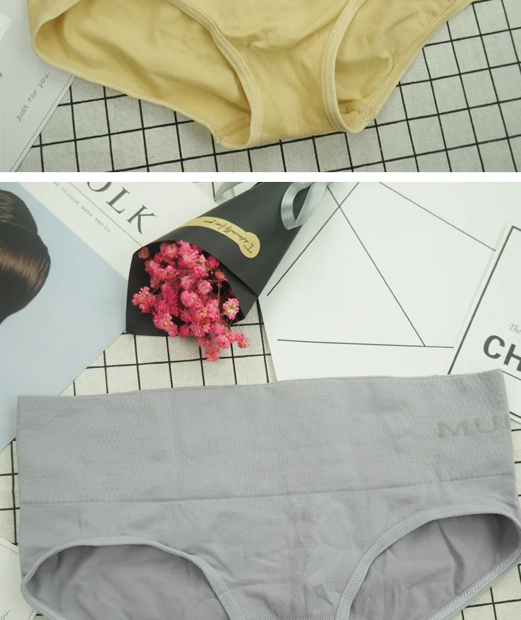 Japanese Style Women's Mid Waist Panties Body Care Slimming Control Panties Lady Sexy Seamless Briefs Lingerie (11)