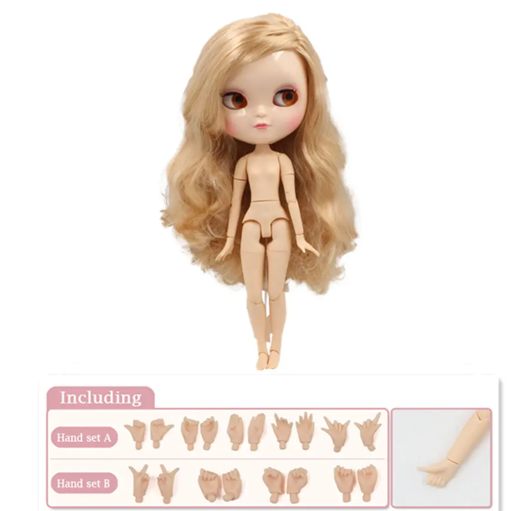 

Fortune Days ICY DBS Doll 1/6 Goddess curls without bangs joint body including hand setAB 30cm High Quality toys