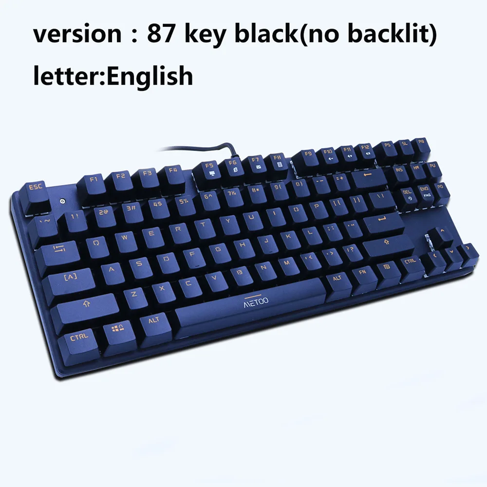 pc keyboard Metoo  Edition Mechanical Keyboard 87 keys Blue Switch Gaming Keyboards for Tablet Desktop  Russian sticker mini keyboard pc Keyboards