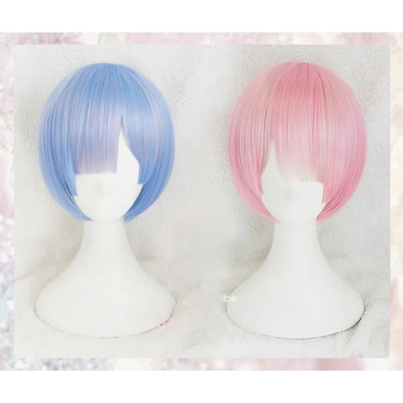 

Graduated Color REM cosplay wig or RAM cosplay wigs Re:Zero Starting Life in Another World Costume play Halloween costumes
