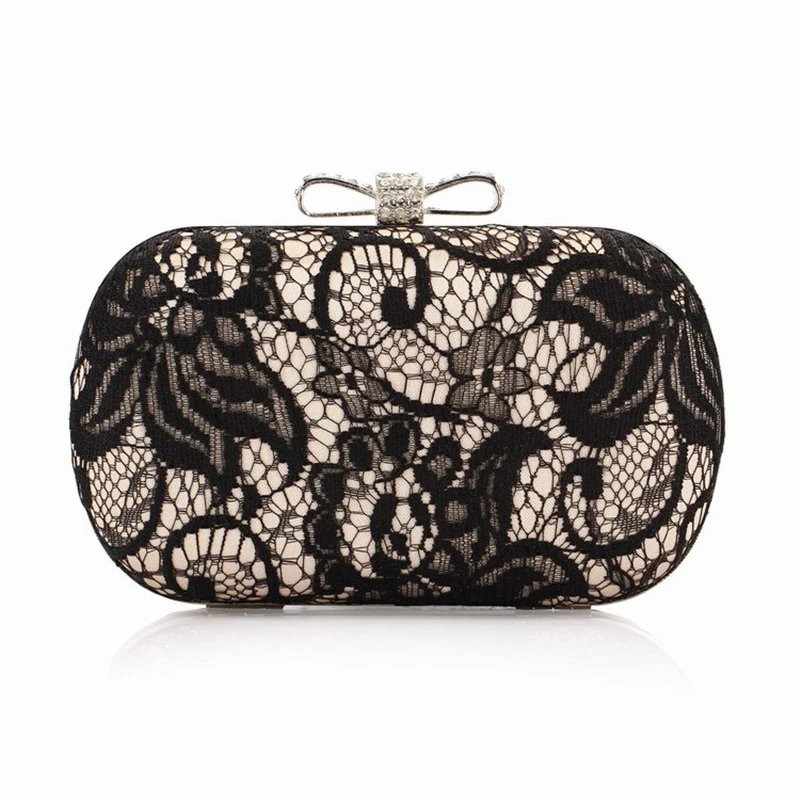 

Women Rhinestone Clutch Handbag Lace Shoulder Chain Handbag Bridal Wedding Party Evening Bag Bolsa Mujer Pearl Clutch for Female