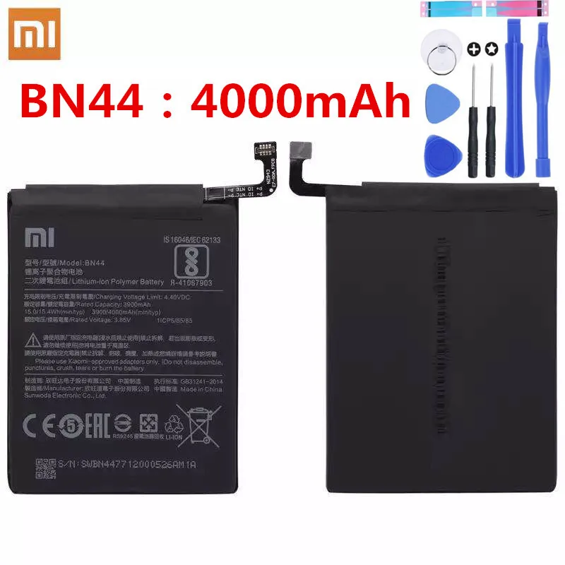 100% оригинал просо 4000 мАч высокой емкости прочный батареи BN44 для Xiaomi Redmi 5 плюс +
