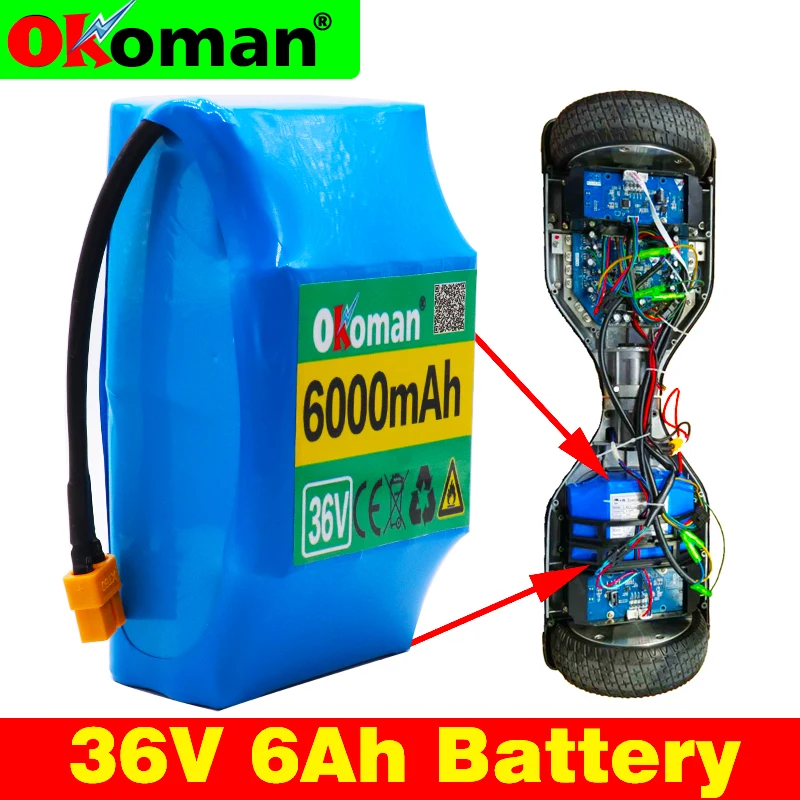 

36V 6ah 6000mAh lithium battery high drainage 2 wheel electric scooter balance car battery self-balancing suitable for