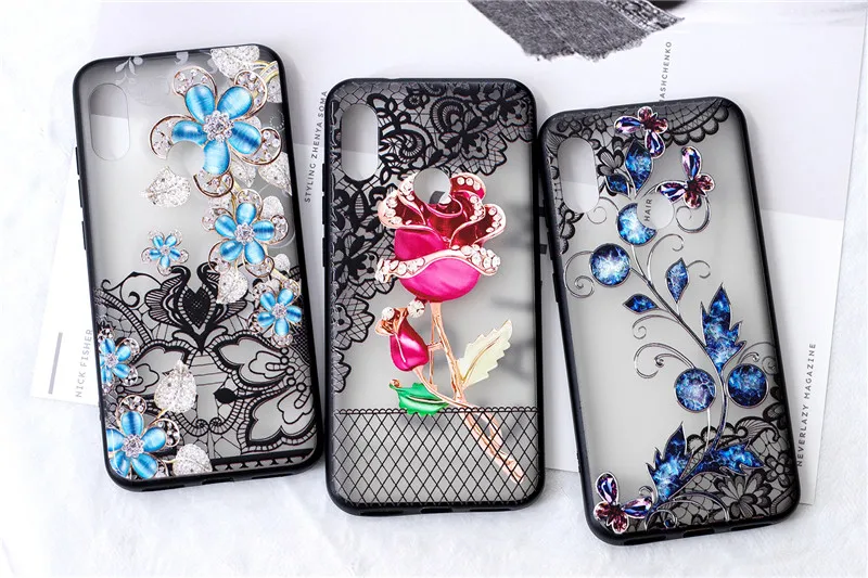 

Case for Xiaomi Pocophone F1 5X A1 Luxury Flower Etui Shockproof Diamond PC Cover For Mi Redmi 5A 6A 5 6 Pro Note 4x 6 6 Capinha