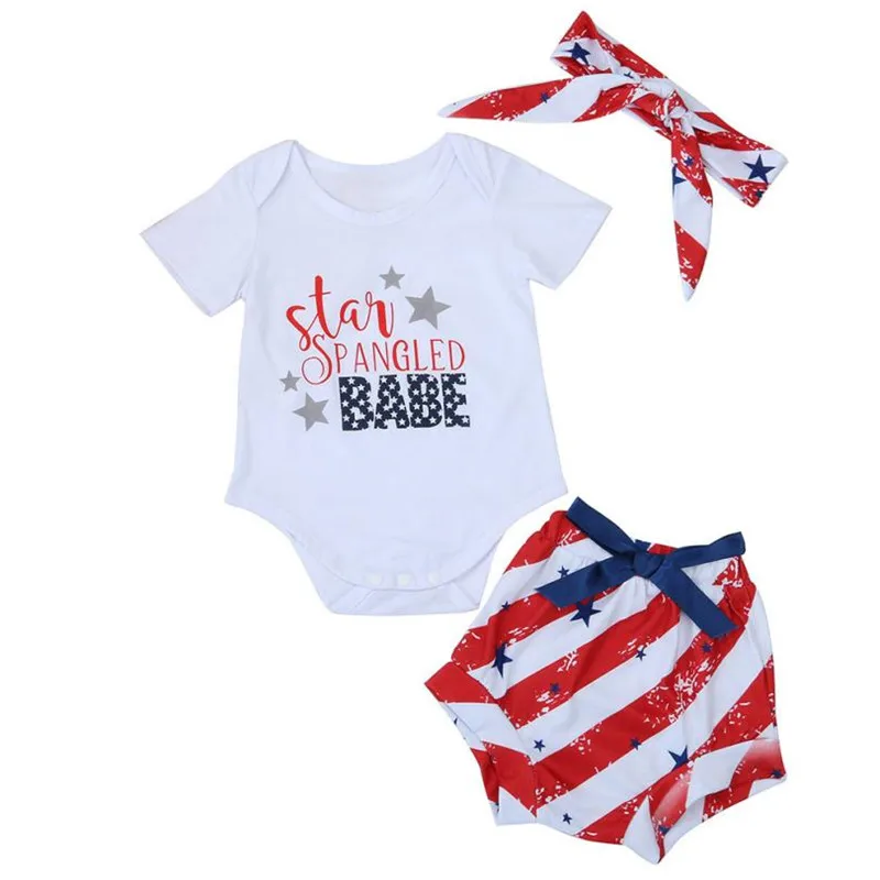 Baby Clothes Set Newborn Infant Baby Boy Girl Star Striped Romper Shorts Pants Clothes Outfit Set fashion Baby Summer Cloth #30