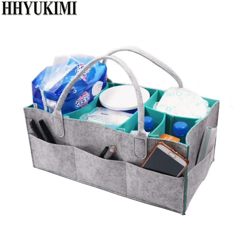 Baby Diaper Caddy Et Organisateur De Jouets Panier Rangement Pour Bebe En Feutre Sac De Couch Organisateur De Couche Pepiniere Feutre Panier Bebe Sac Gris