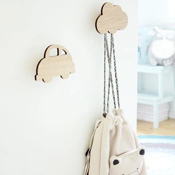 

Clothing Hanger Wooden Anchor Kids Room Children Birthday Gift Hook Nordic Cactus Wall Clothes Hooks Wall Sticker Decoration
