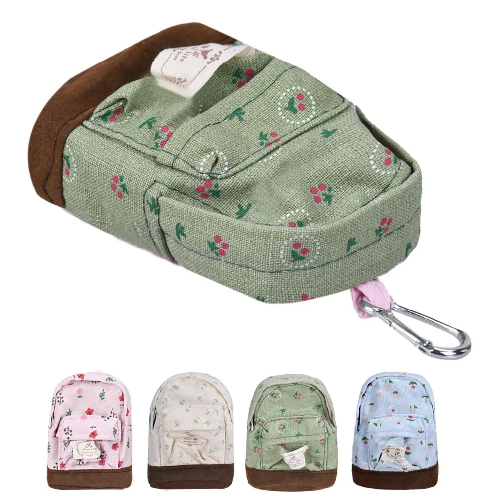 

Top Quality PU Simple Canvas Mini Floral Backpack Women Girls Kids Cheap Coin Pouch European minimalist design A#TJ dropship