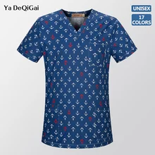 Принт скрабы медицинская униформа для женщин спа-салон красоты с v-образной горловиной для стоматологической клиники больницы форм и кормящих мам скрабы костюм врача