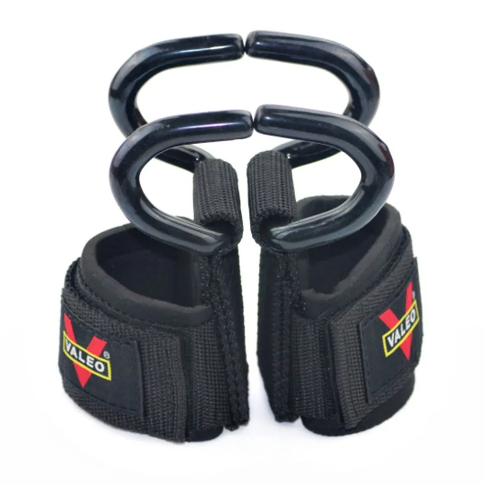 1 Pair Padded Adjustable Weight Lifting Hooks Fitness Bodybuilding Strength Training Wrist Wraps