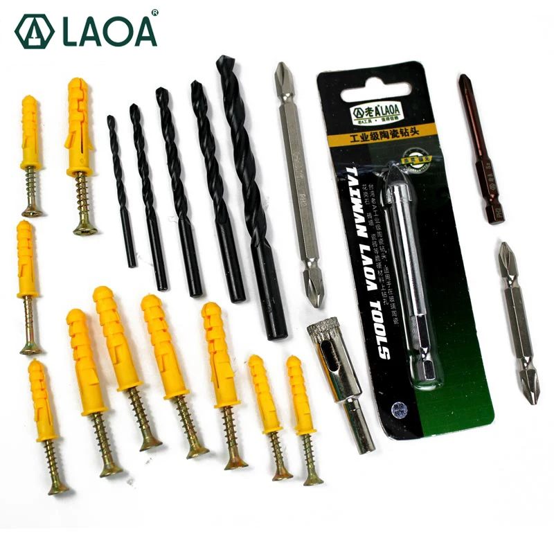 LAOA 20PCS Electric Drill Bits Set Include Drill bits Screws with