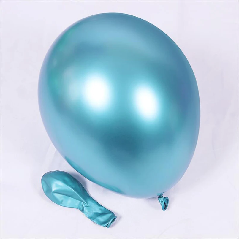 5 шт. 18 дюймов, металлические сердцевидные воздушный шар с гелием 3,2g шары из латекса цвета металлик для вечеринки, дня рождения Свадебные Воздушные шары мультфильм надувные шары - Цвет: 12inch metal blue