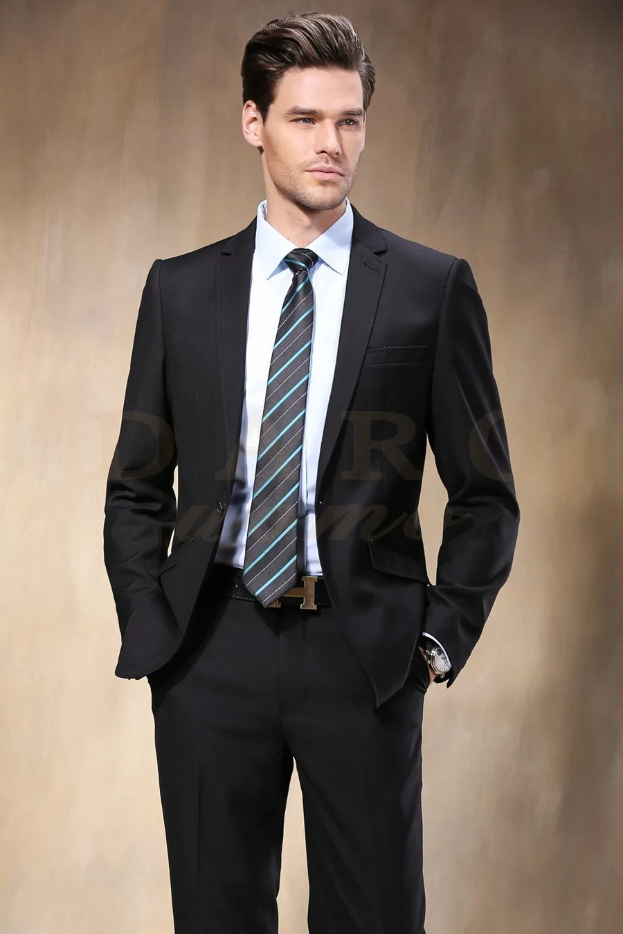 2015 Western Style Black Color Men Business Suits Brand Boss Suit For 