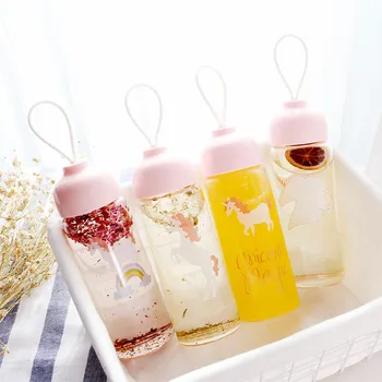 

Simple Personality Creative Unicorn Borosilicate Glass Female Student Portable Easy To Drink Cute Cup 2