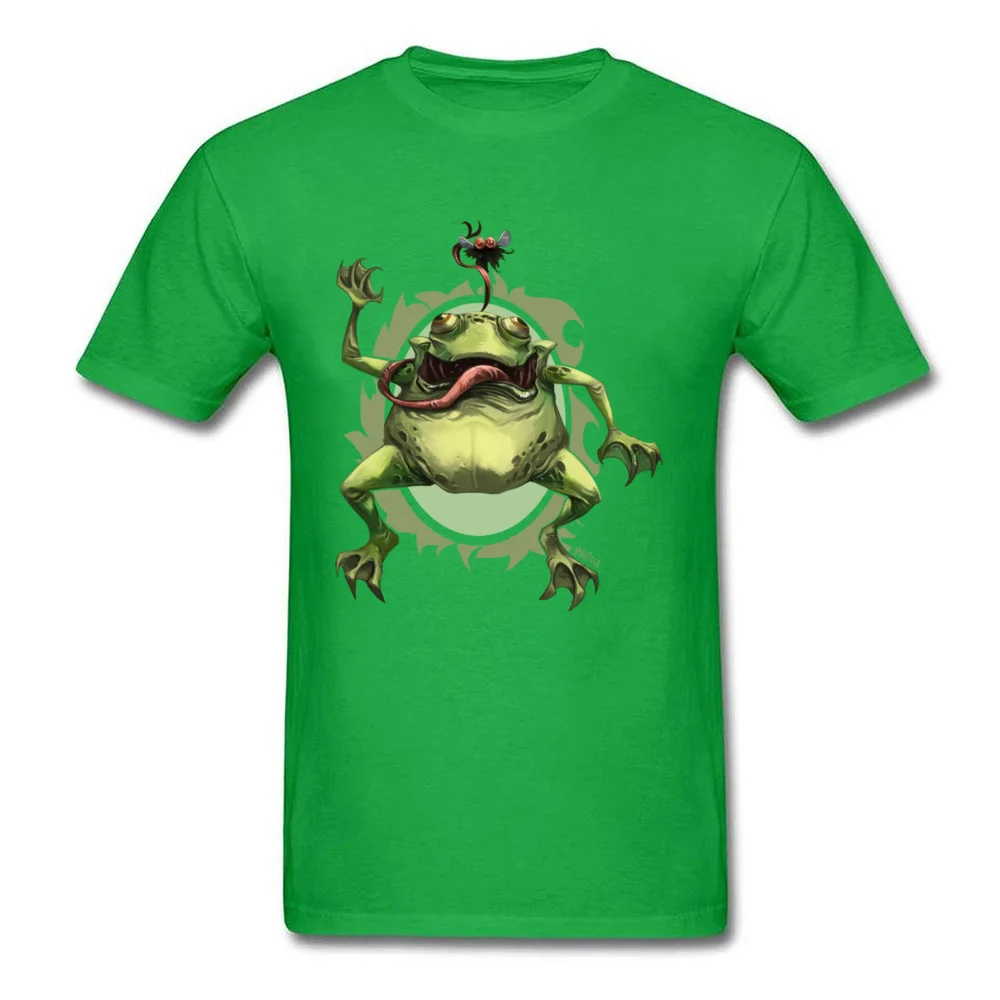 Hungry frog T Shirt Birthday Short Sleeve 2018 Fashion Round Collar 100% Cotton Tops Shirts Tee-Shirts for Men April FOOL DAY Hungry frog green