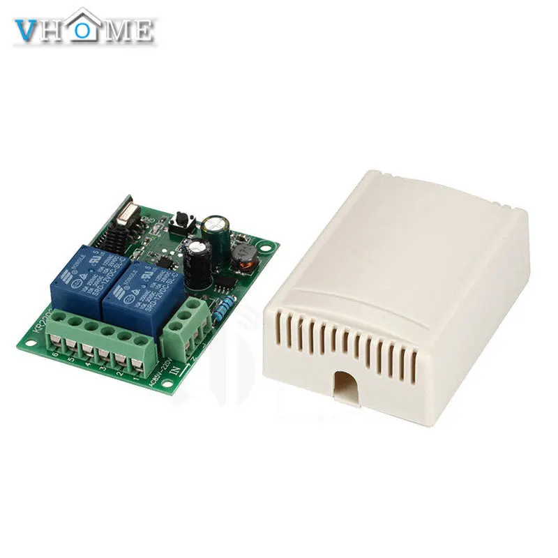 Gate/Door Control Wireless Remote Control Switch ,2200W AC85V-250V 2CH Relay Receiver & RF Transmitter For Vhome