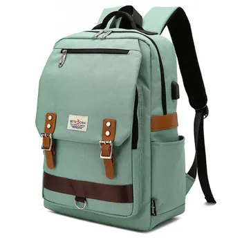 

FANSON Men's 17 inch laptop backpack computer school backpacks men's vintage canvas large capacity travel backpack school bag